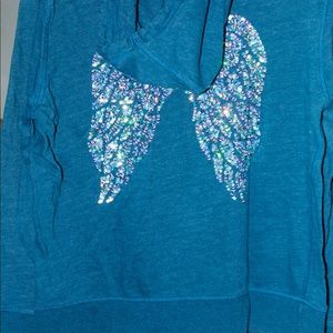 Must Go‼️ Used Victoria Secret Blue Zip Up Butterfly Hoddie. Read descri…